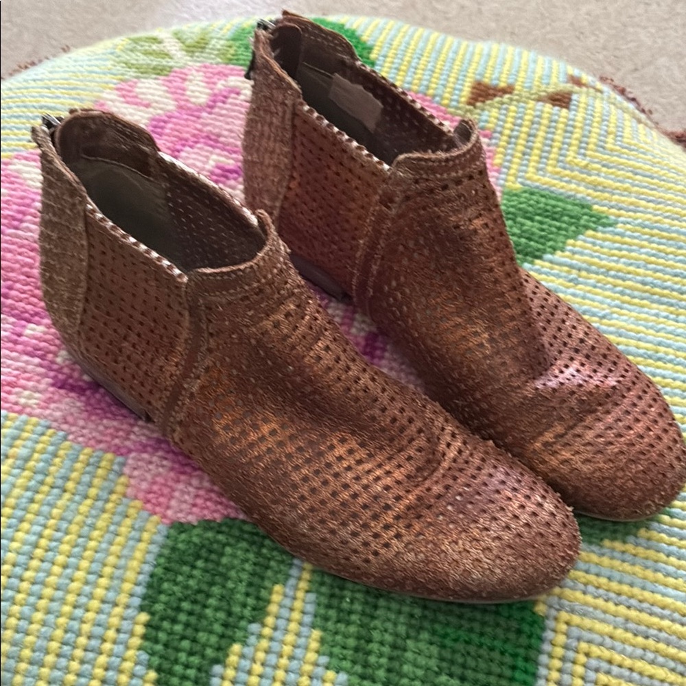 Free People perforated distressed Ankle Booties